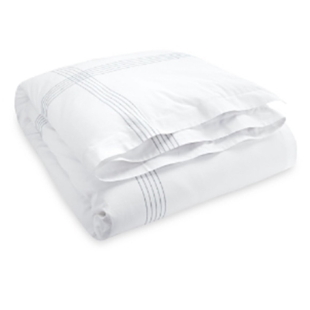 Ralph Lauren Organic Handkerchief Duvet Cover, Queen, White/Blue New w/Tag $500